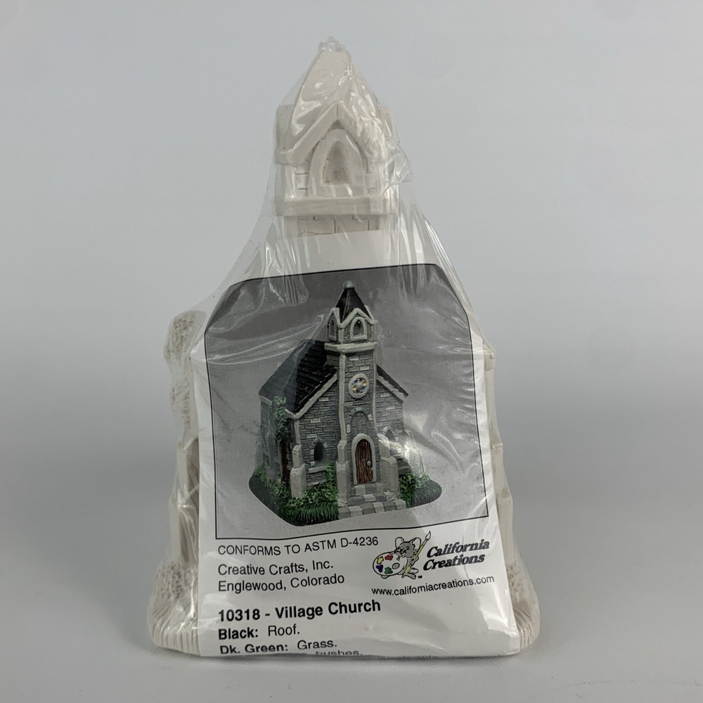 Creative Crafts California Creations Village Church 10318 New DIY‎ Bisque